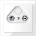 Merten D-Life antenna socket outlet (crystal white frame, lotus white insert)